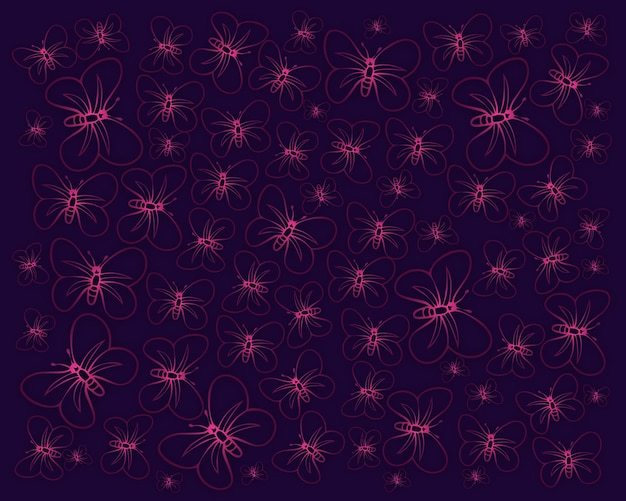 Vector hand drawn butterfly background