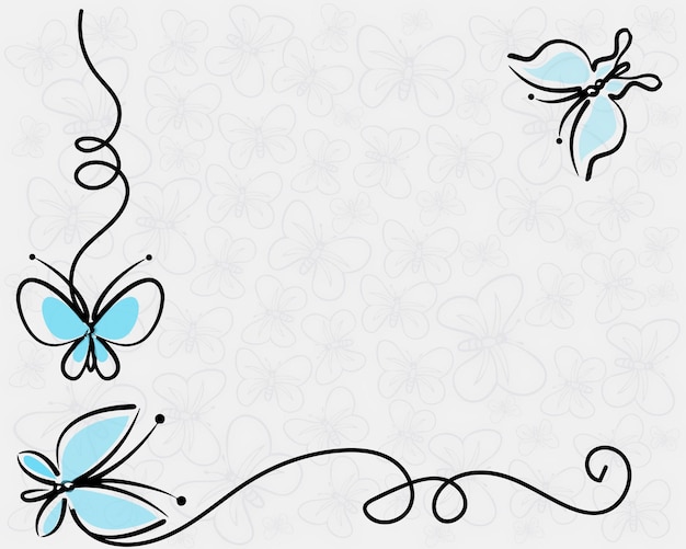 hand drawn butterfly background
