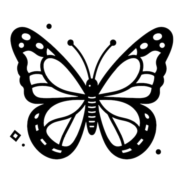 Hand Drawn butterfly in doodle style