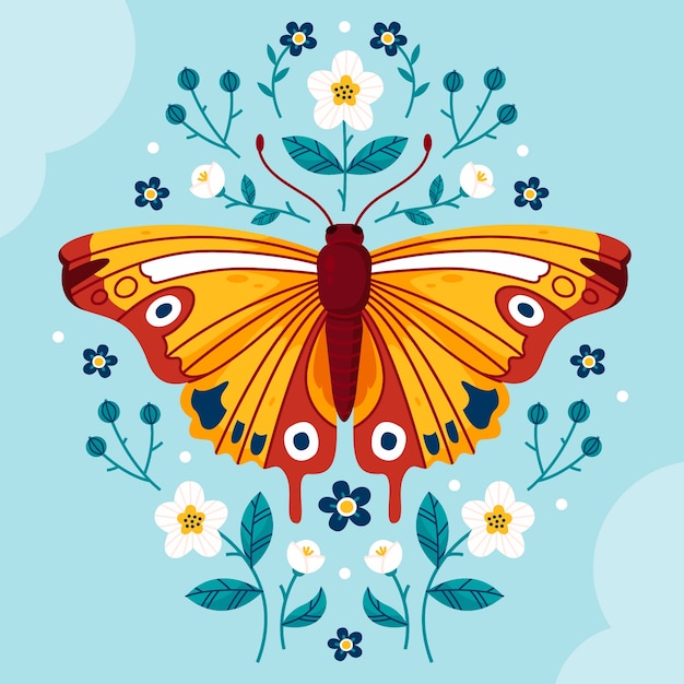 Vector hand drawn butterfly illustration