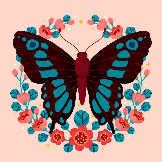 Hand drawn butterfly illustration