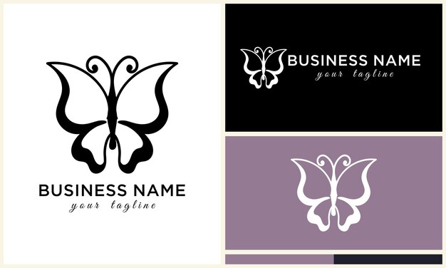 Hand drawn butterfly logo template