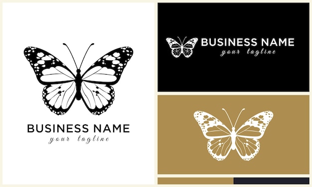 hand drawn butterfly logo template