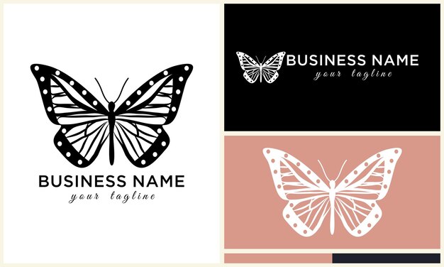 hand drawn butterfly logo template