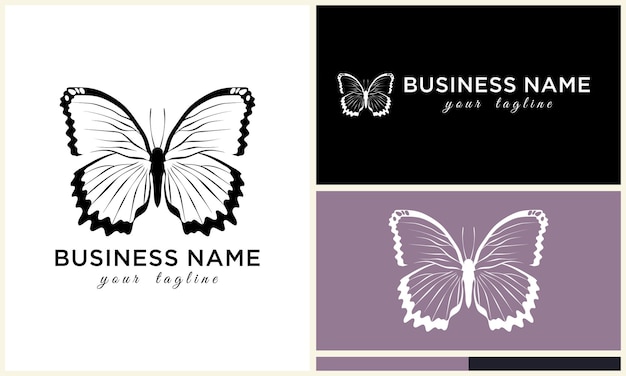 hand drawn butterfly logo template