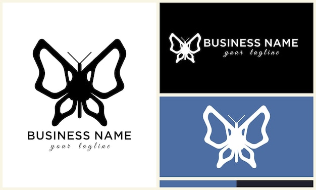 Vector hand drawn butterfly logo template