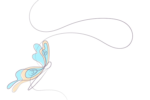 Hand drawn butterfly outline background