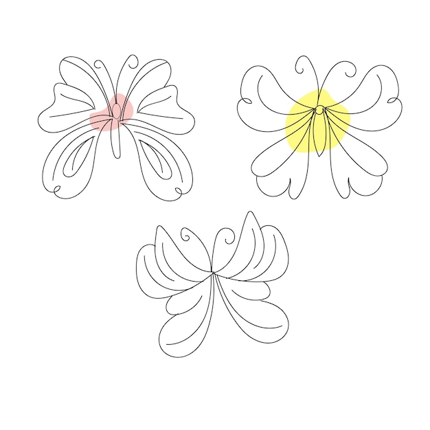 hand drawn butterfly outline pack