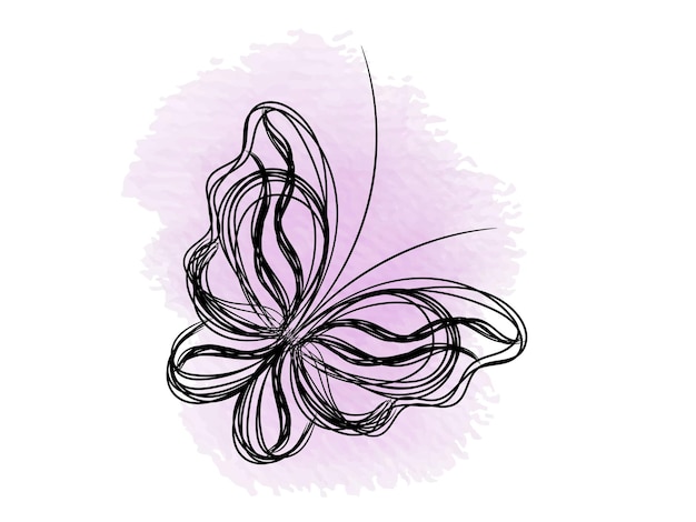 Vector hand drawn butterfly outline pack