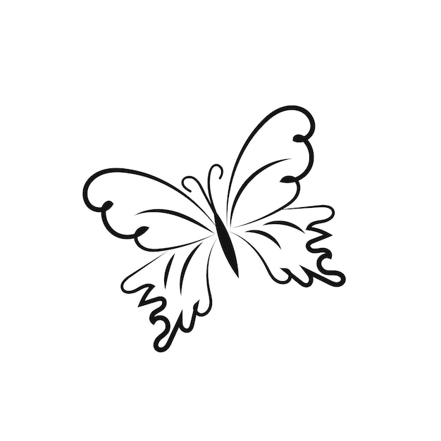 Hand drawn butterfly outline pack