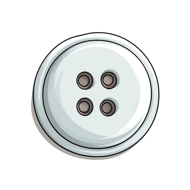 Vettore disegnato a mano button cartone animato vettoriale illustrazione clipart sfondo bianco