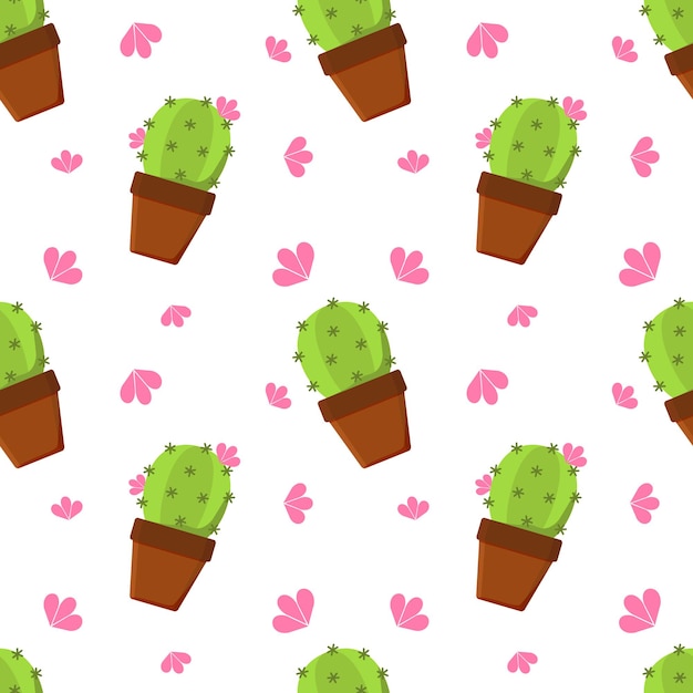 Cactus disegnato a mano in una pentola. illustrazione vettoriale.