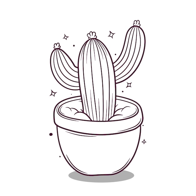 Hand drawn cactus vector illustration