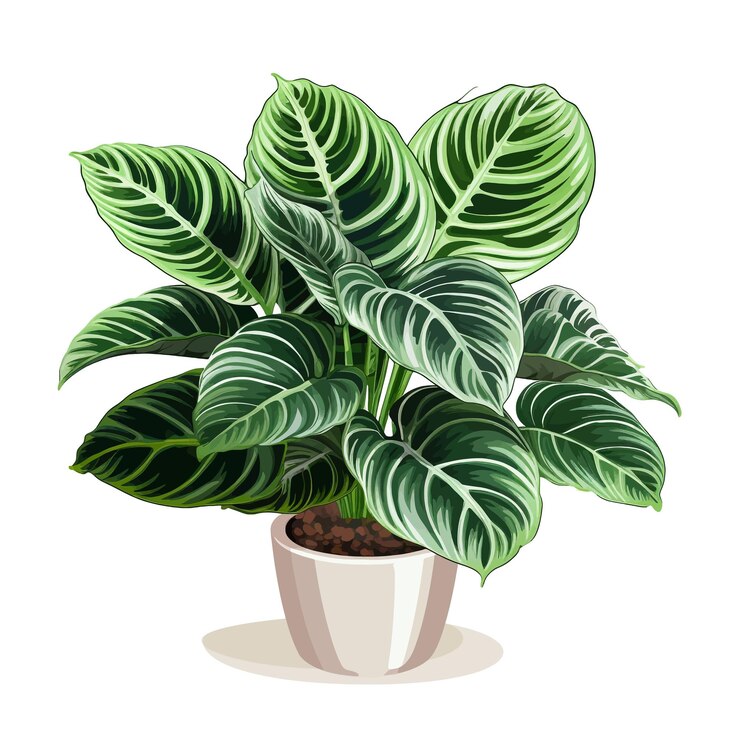 Vector hand drawn calathea orbifolia cartoon vector illustration clipart white background