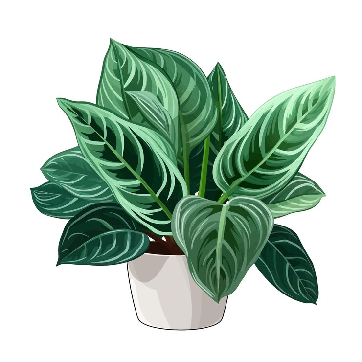 Vector hand drawn calathea orbifolia cartoon vector illustration clipart white background
