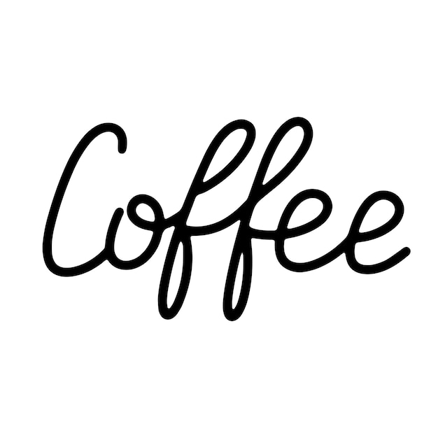 Hand drawn calligraphy lettering word coffee