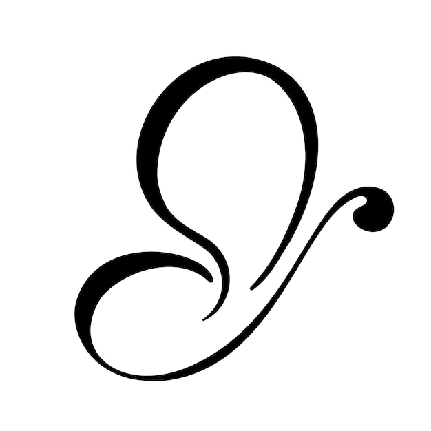 Logo calligrafico disegnato a mano della farfalla concetto cosmetico di bellezza elemento vettoriale ecologia illustrazione disegno icona eco per matrimonio e biglietto di auguri per le vacanze