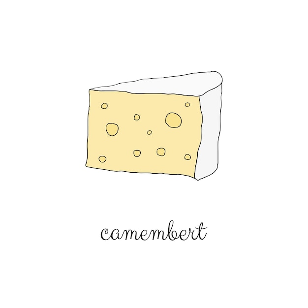 Hand drawn camembert cheese