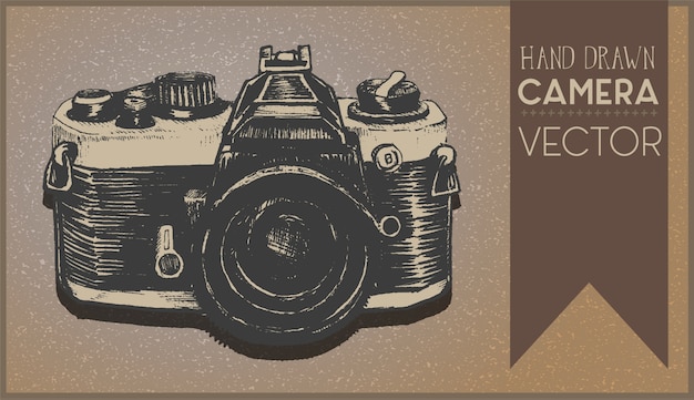 Hand drawn camera vector.