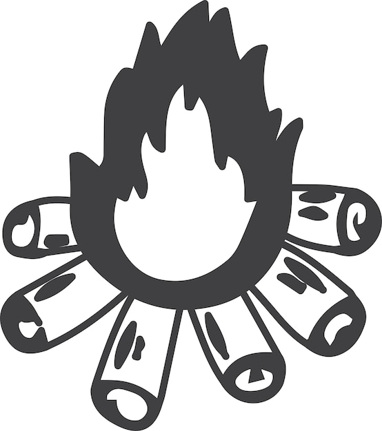 Vector hand drawn campfire illustration