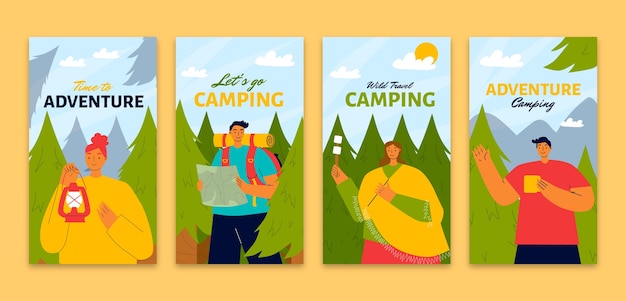 Hand drawn camping template