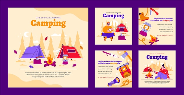 Hand drawn camping template