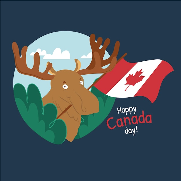 Hand drawn canada day illustration