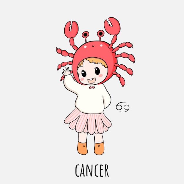 Modello di logo del cancro disegnato a mano