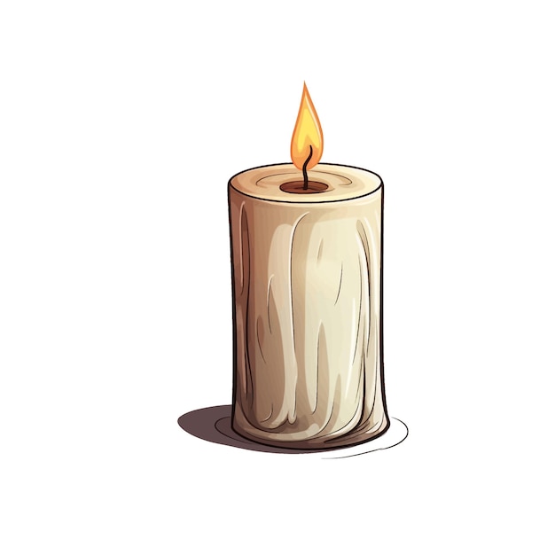 Hand drawn Candle cartoon vector illustration clipart white background