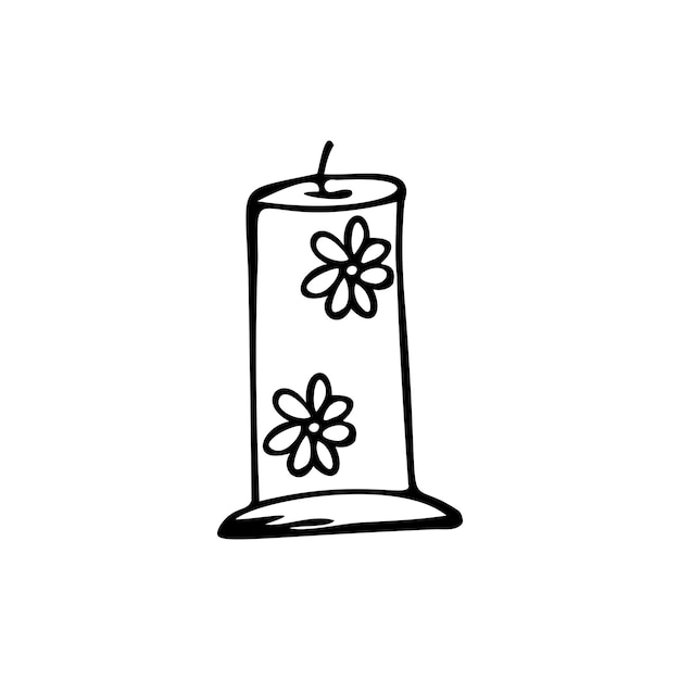 Hand drawn candle isolated on a white background