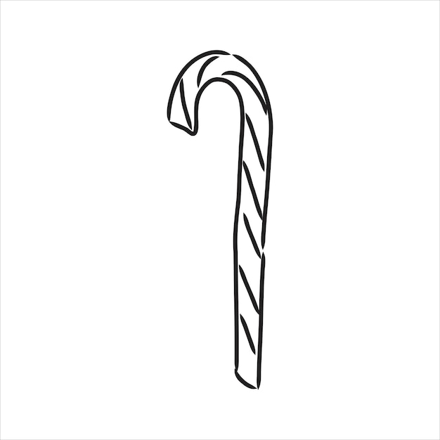 Hand drawn candy cane Qualitative vector design element for new years day christmas winter holiday