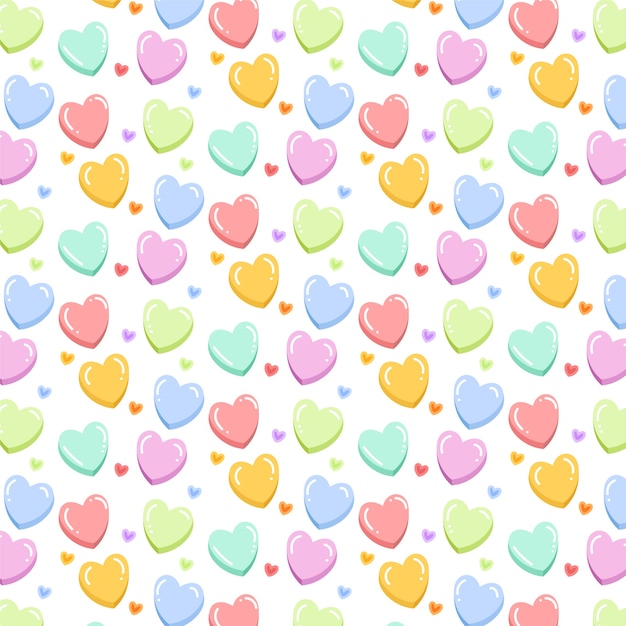 Vector hand drawn candy pastel color pattern