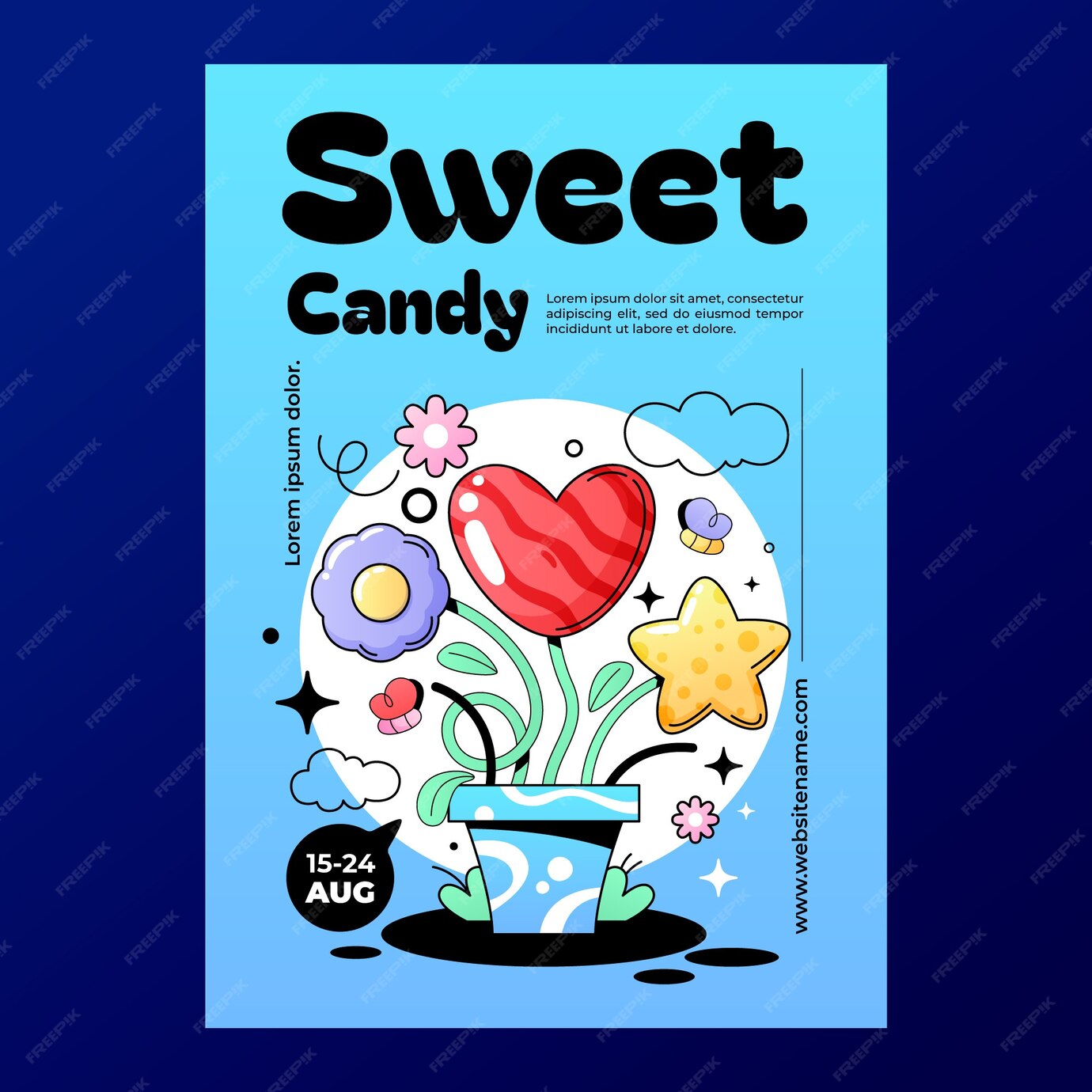 Premium Vector Hand drawn candy pastel color poster