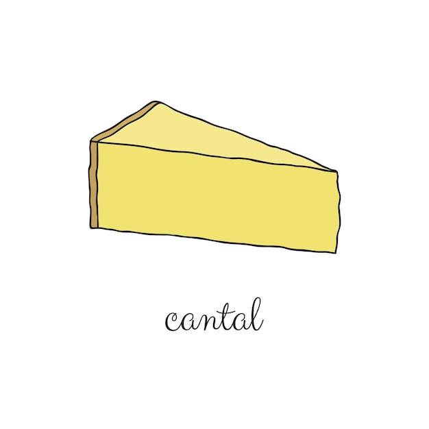 Hand drawn cantal cheese