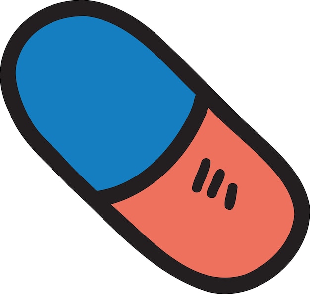 Hand Drawn capsule pill illustration