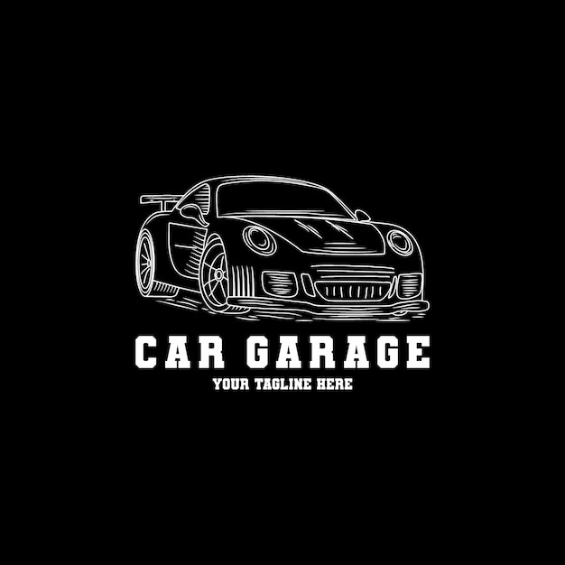 Hand drawn car garage logo design