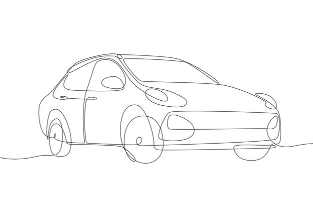 Vector hand drawn car outline illustration