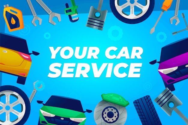 Vector hand drawn car service maintenance background