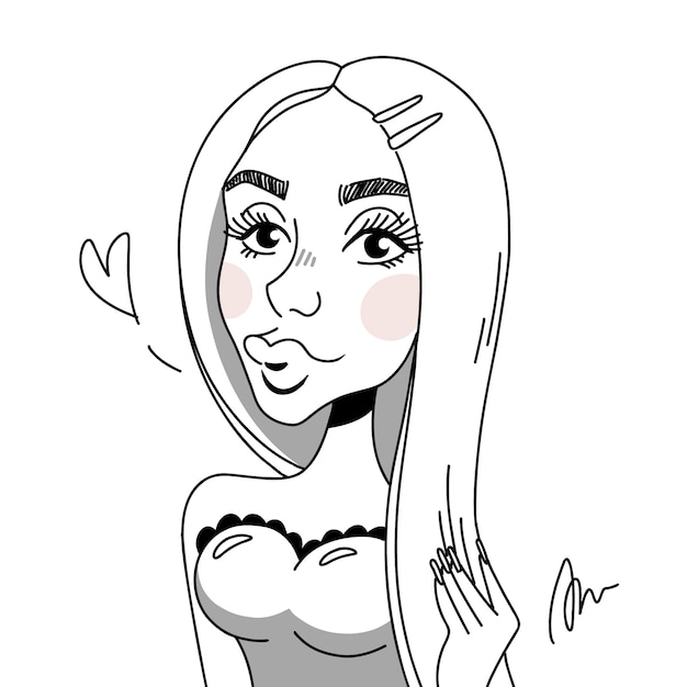 Hand drawn caricature illustration