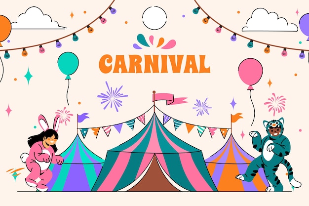 Vector hand drawn carnival celebration illustration