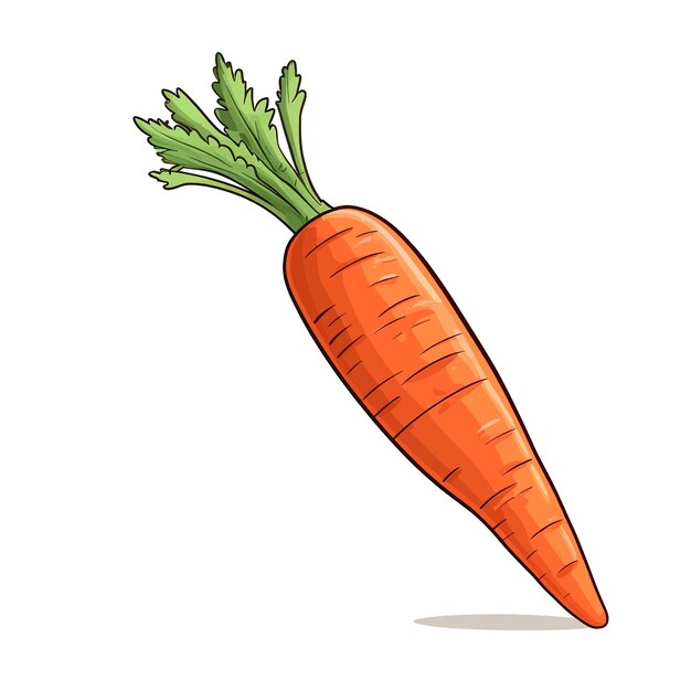 Vector hand drawn carrot cartoon vector illustration clipart white background