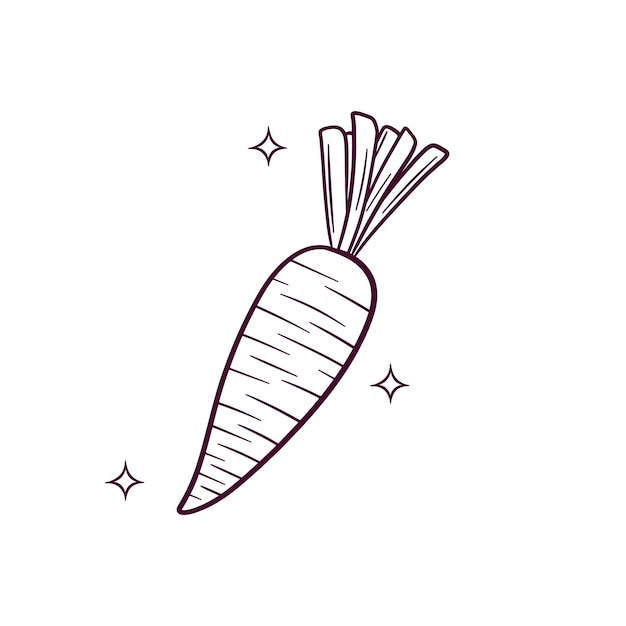 Hand Drawn Carrot Doodle Vector Sketch Illustration