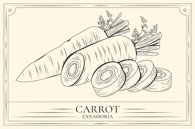 Hand drawn carrot outline illustration