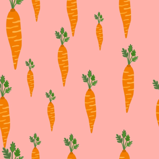 Hand drawn carrot seamless pattern Doodle carrots wallpaper