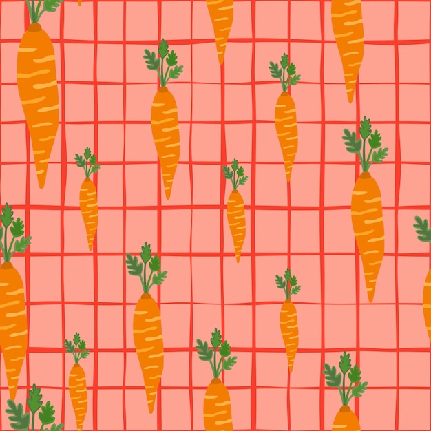 Hand drawn carrot seamless pattern Doodle carrots wallpaper