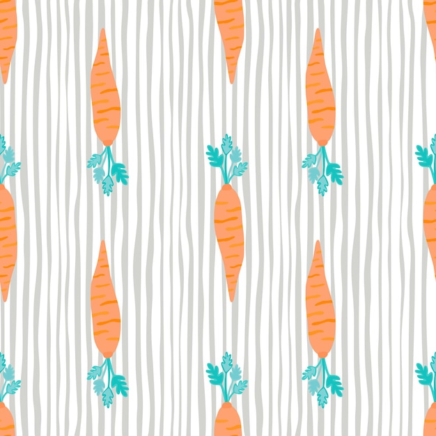 Hand drawn carrot seamless pattern Doodle carrots wallpaper