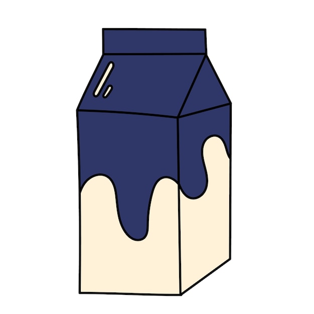 Hand Drawn Carton Of Milk Or Juice