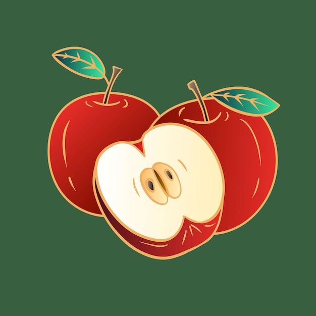 Рисованный мультфильм Apple иллюстрации дизайн