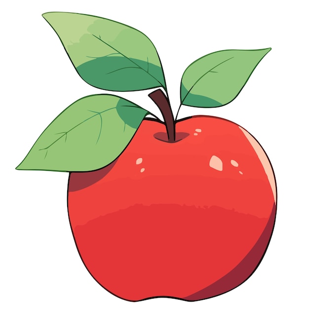 Hand drawn cartoon apple illustration