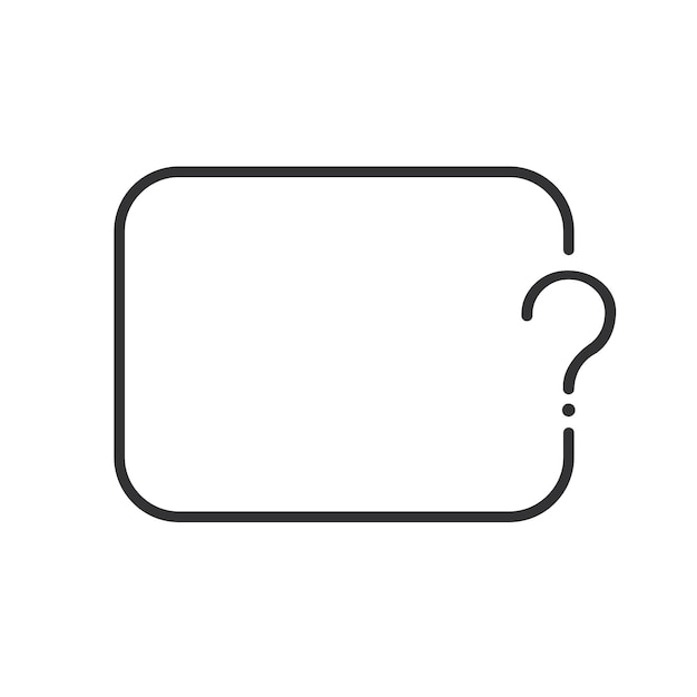 Hand drawn cartoon blank speech bubble with question mark